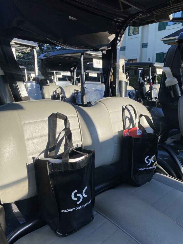 Swag bags for every golfer showcasing our new logo!